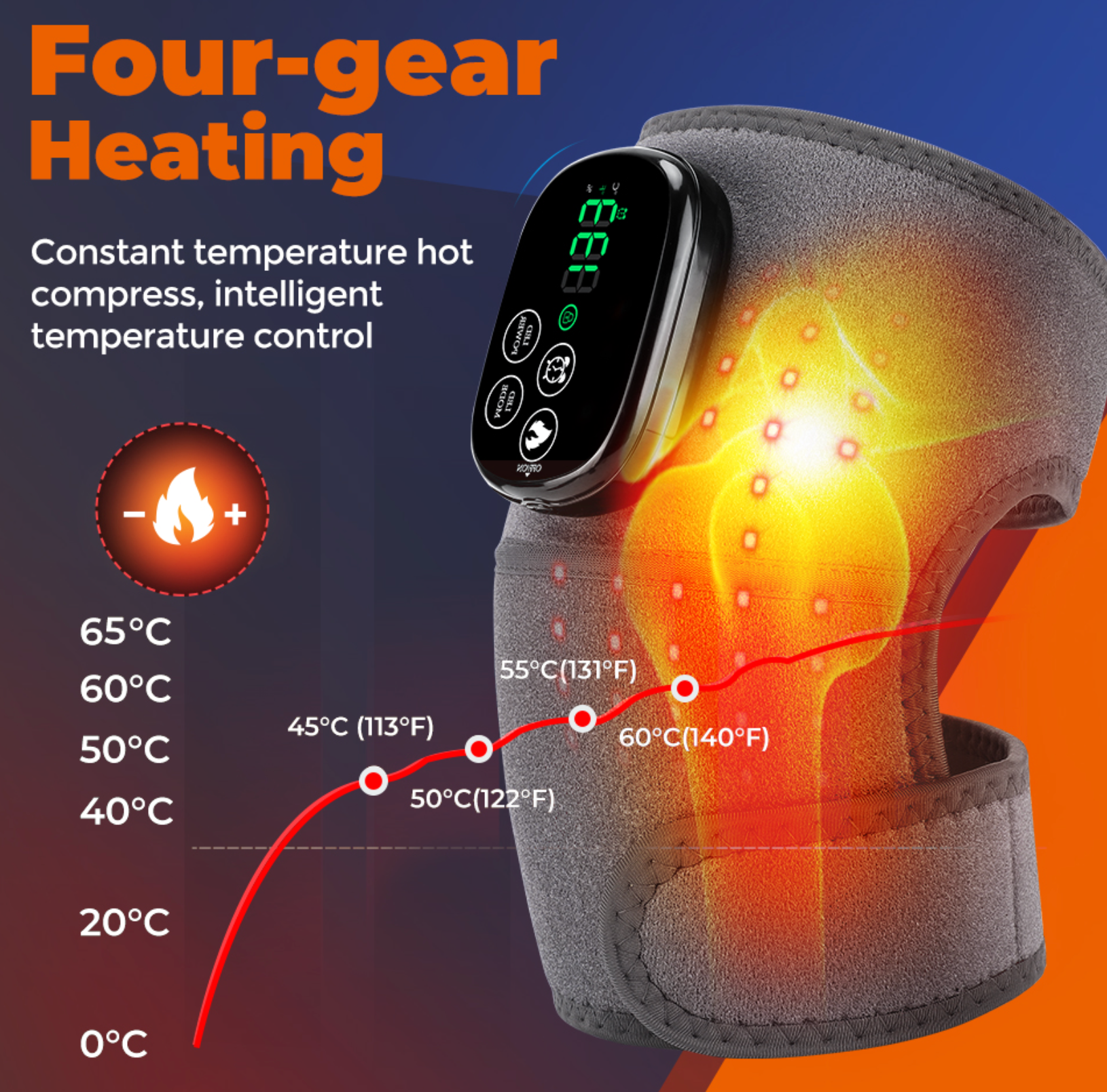 Cordless Knee Massager- Heated Knee Brace Wrap