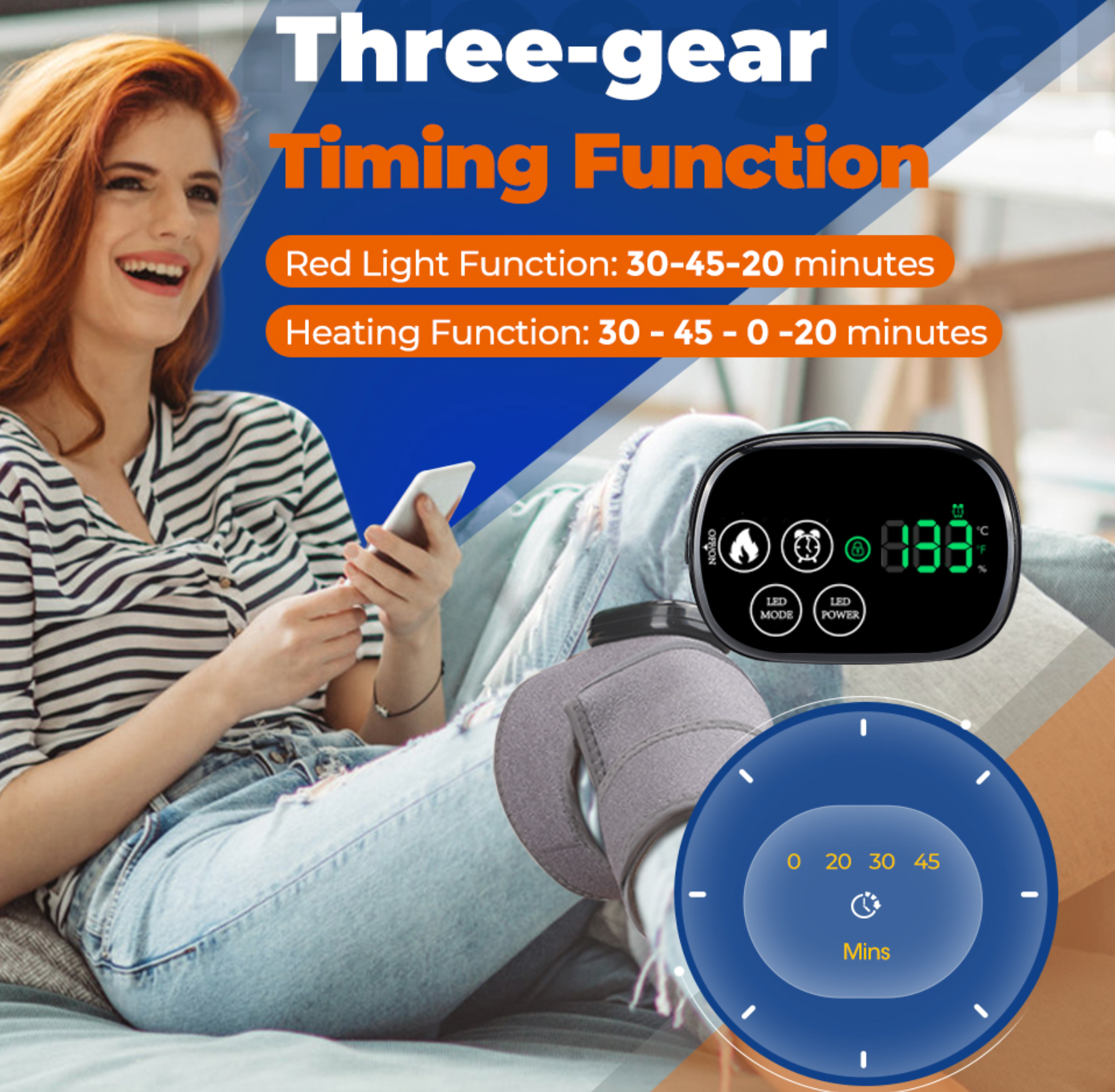 Cordless Knee Massager- Heated Knee Brace Wrap