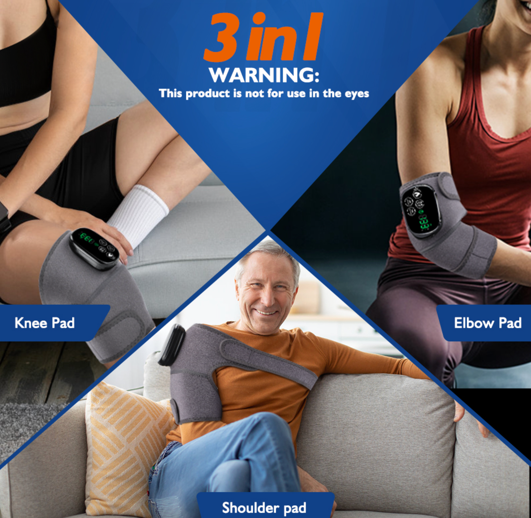 Cordless Knee Massager- Heated Knee Brace Wrap